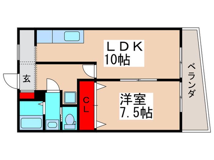 リエス下総中山(1LDK/3階)の間取り写真