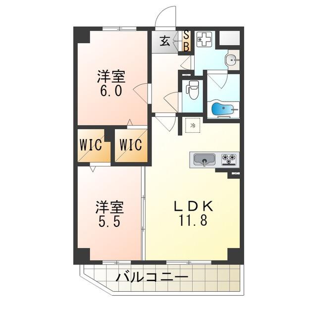 レイワニティ プレイス(1SLDK/7階)の間取り写真