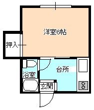 プリンセスコート(1K/1階)の間取り写真