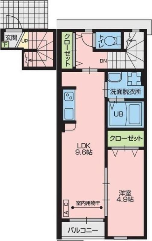 ランコントルVI(1LDK/2階)の間取り写真