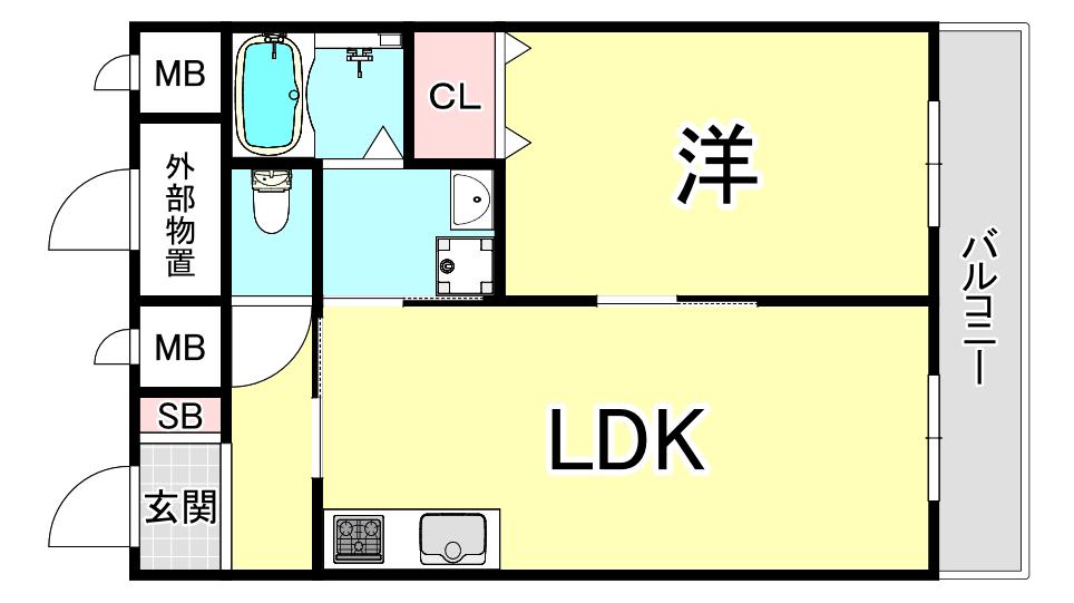 エヴァンスII(1LDK/3階)の間取り写真