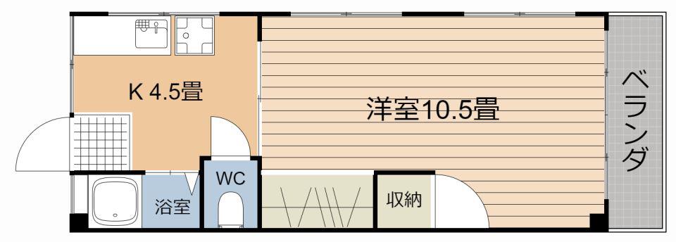 福田ビル(1K/2階)の間取り写真