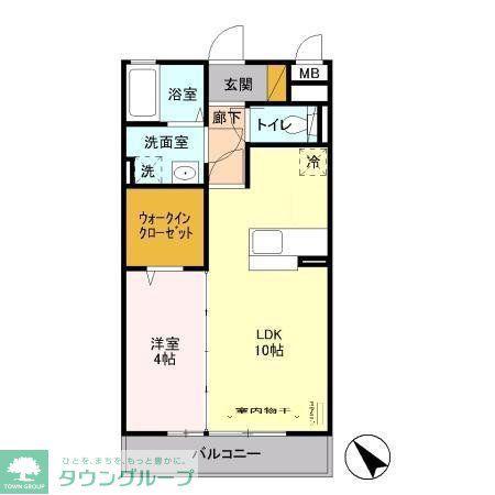 ソレイユI(1LDK/3階)の間取り写真
