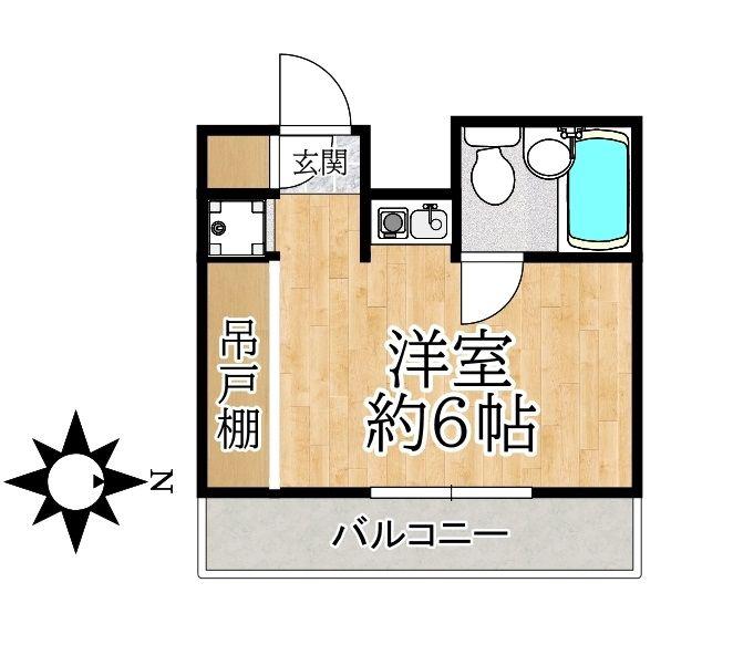 メイプルハイムII(ワンルーム/3階)の間取り写真