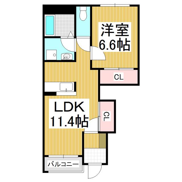 グランディール希(1LDK/1階)の間取り写真