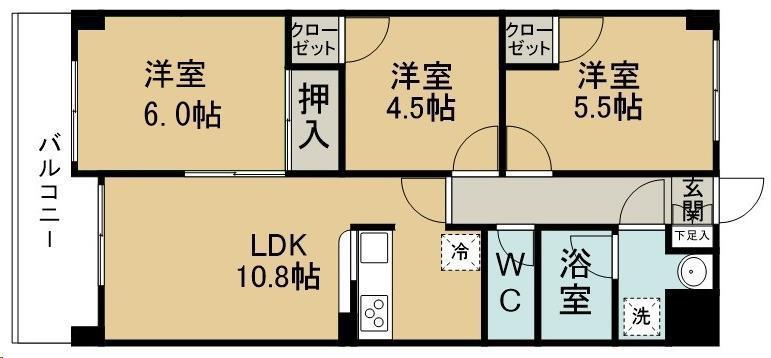 シェ・ブランシュ(3LDK/3階)の間取り写真