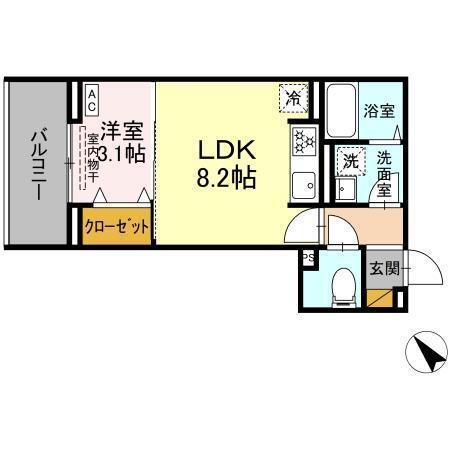 D-SOLACE幕張本郷2丁目(1LDK/2階)の間取り写真