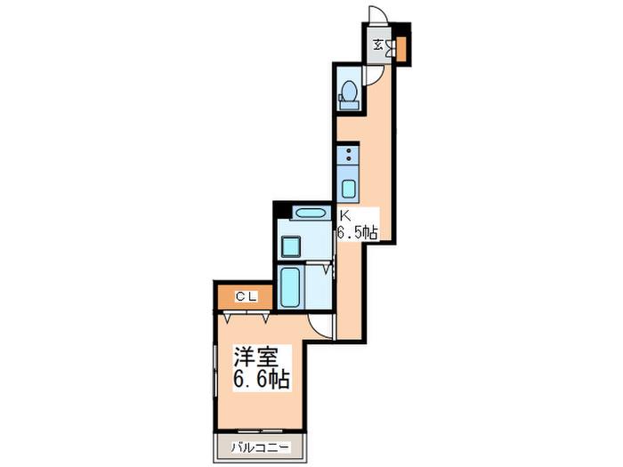コンフォート新治町(1K/2階)の間取り写真