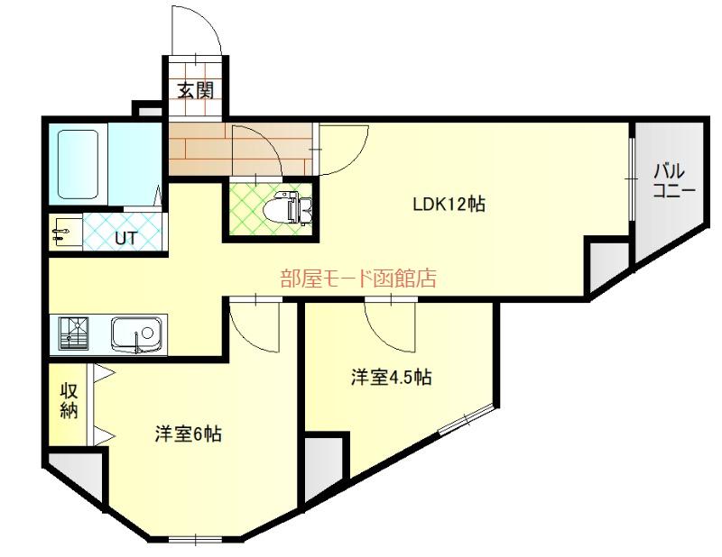リアライズ函館柏木町(2LDK/8階)の間取り写真
