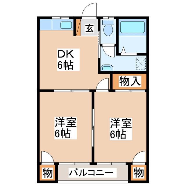 コーポY2(2DK/2階)の間取り写真