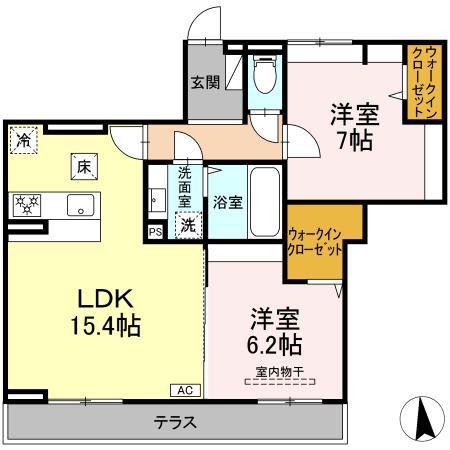 メゾン ド ネージュ東戸塚(2LDK/1階)の間取り写真