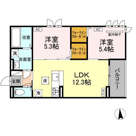 トゥインクルDAYS(2LDK/3階)の間取り写真