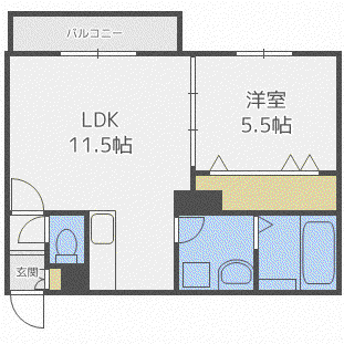 ローワン(1LDK/4階)の間取り写真