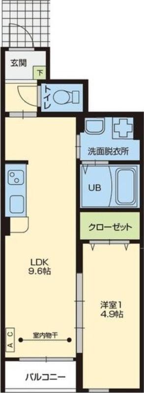 PLUM吉岡(1LDK/1階)の間取り写真