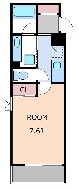 M FLAT(1K/2階)の間取り写真