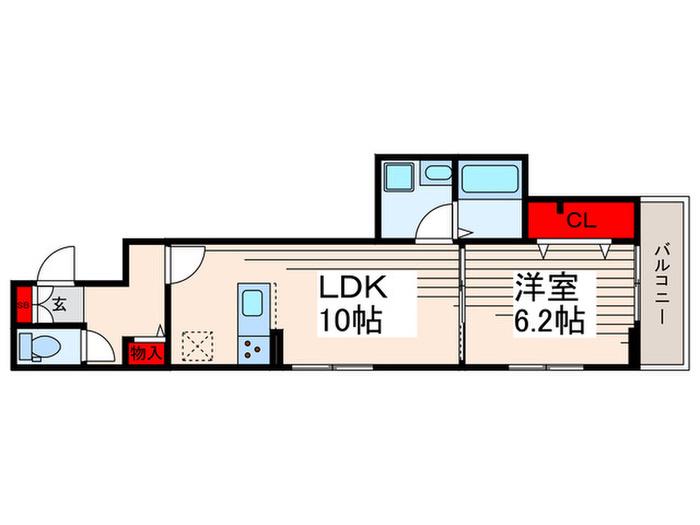 GRANDEUR東葛西(1LDK/1階)の間取り写真
