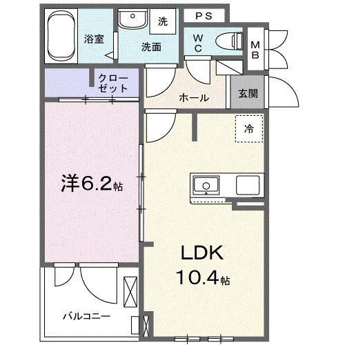 ラヴィエールI(1LDK/2階)の間取り写真