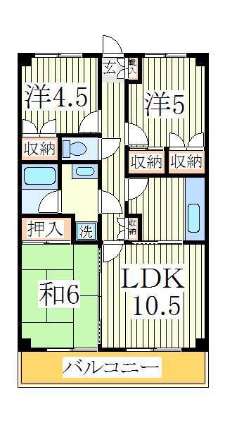 プレステージ・ヤツ(3LDK/2階)の間取り写真