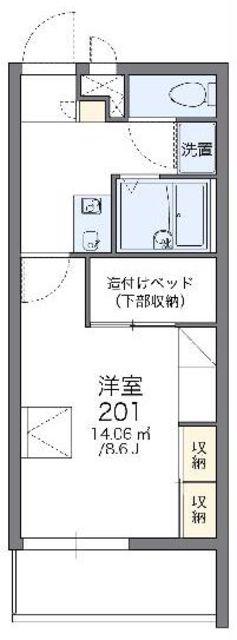 レオパレス綾瀬第8(1K/3階)の間取り写真