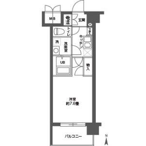 CASSIA高井田 ノース COURT(1K/9階)の間取り写真