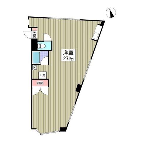 キュウブEX三俣(ワンルーム/2階)の間取り写真