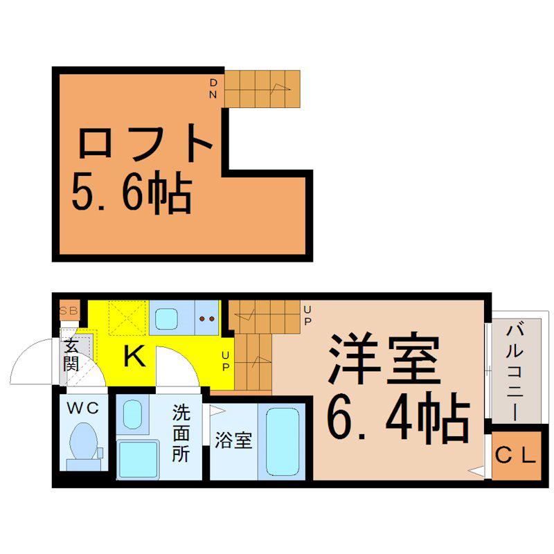 ETERNAL COURT TSURUMAI(1K/1階)の間取り写真