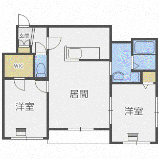 グランディール伏見(2LDK/3階)の間取り写真