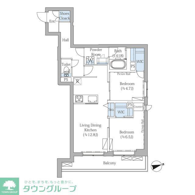 ザ・プレイス中野桃園(2LDK/1階)の間取り写真