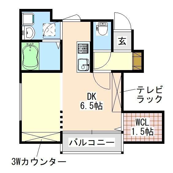 MAISON CALME(1DK/1階)の間取り写真