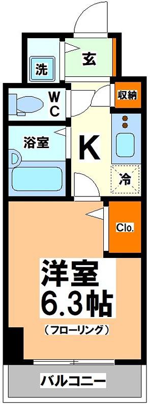 トーシンフェニックス初台弐番館(1K/3階)の間取り写真