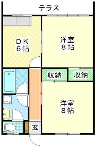 グリーンハイツ高森(2DK/1階)の間取り写真