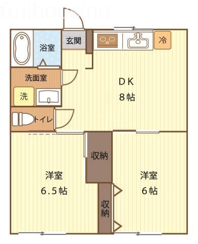 MSハイツ(2DK/2階)の間取り写真