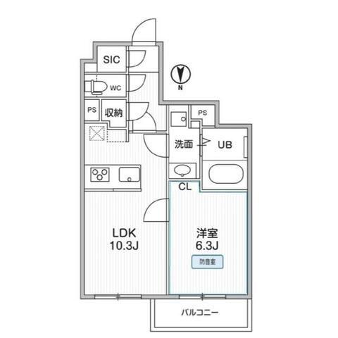 THE PALMS MUSE 新江古田(1LDK/1階)の間取り写真