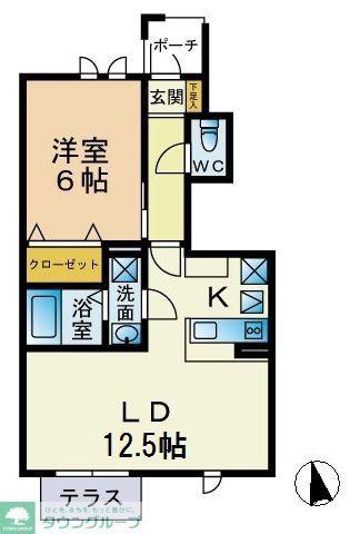 MARIAGE(1LDK/1階)の間取り写真