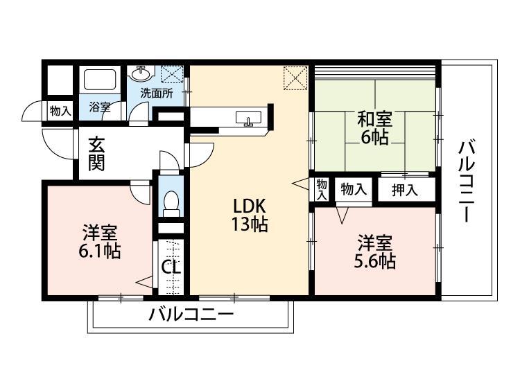 キャメルコート千里(3LDK/3階)の間取り写真