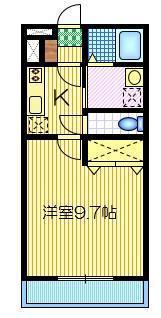 サン・ローズ(1K/1階)の間取り写真
