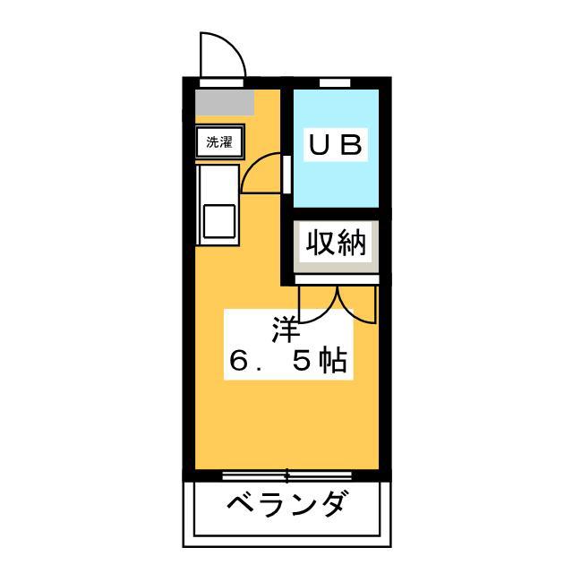 富士ハイツ(ワンルーム/1階)の間取り写真