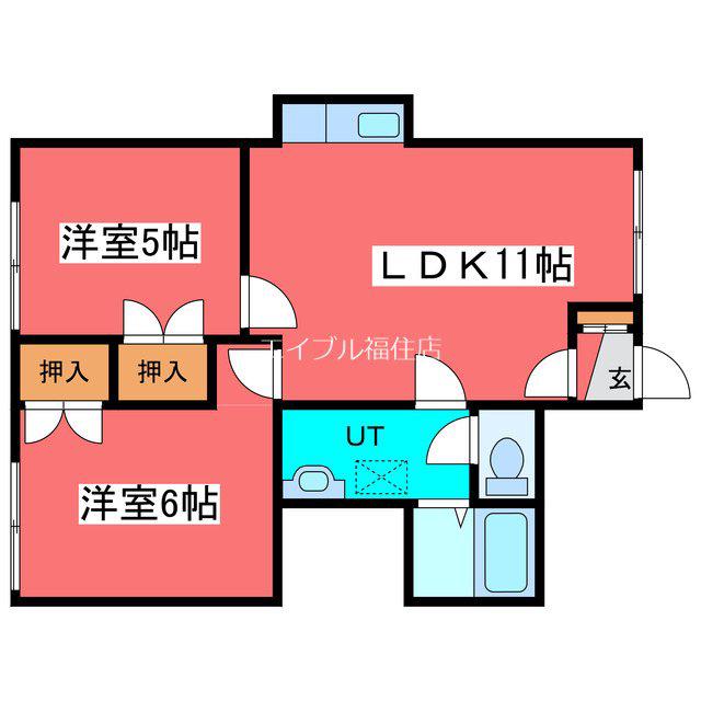 リージェント3(1DK/2階)の間取り写真