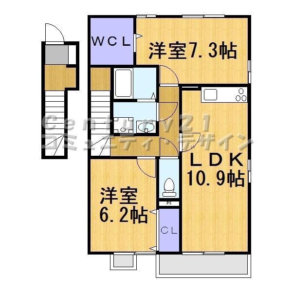 グランモア神内 2F(2LDK/2階)の間取り写真
