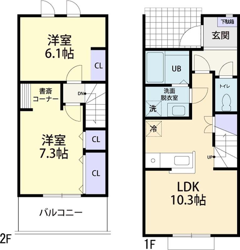 SOLEIL LEVANT (2LDK/1階)の間取り写真