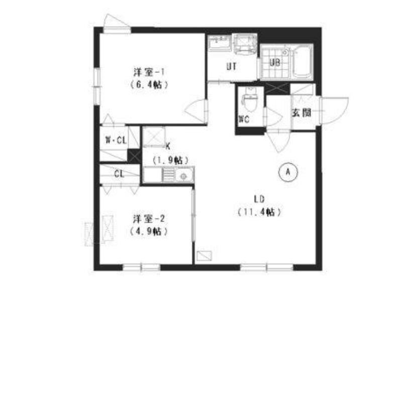ラピスブラオ二十四軒(2LDK/2階)の間取り写真