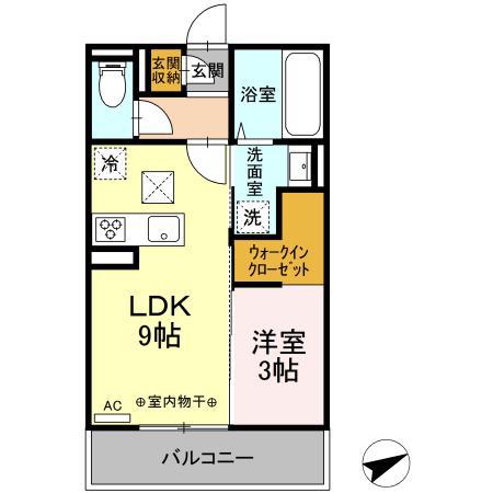 ハイアークF(1LDK/2階)の間取り写真