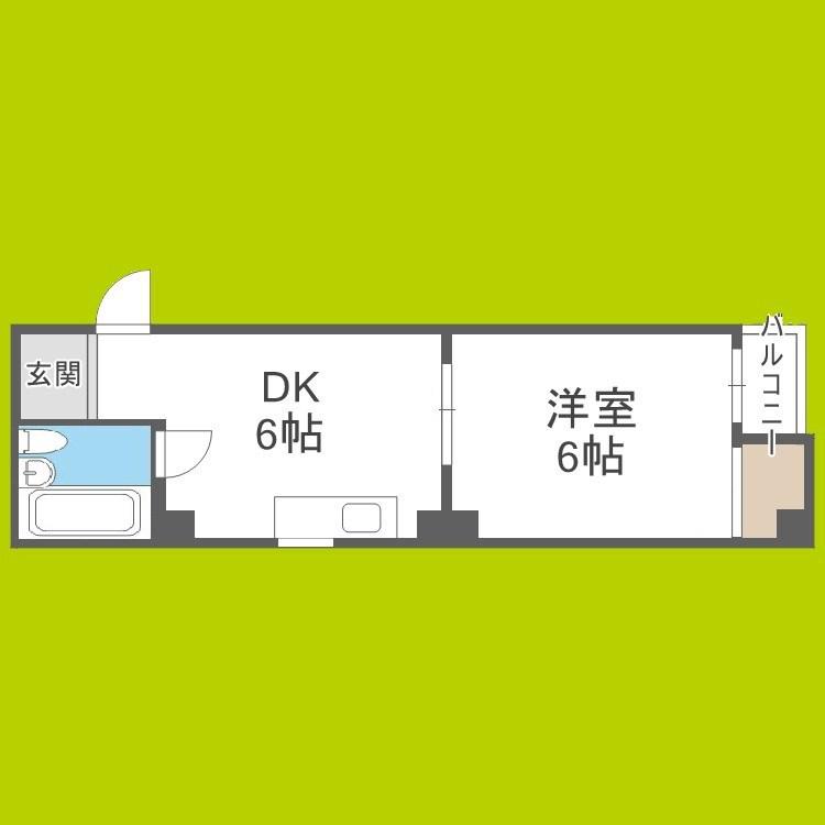 ハイムエルザ(1DK/1階)の間取り写真