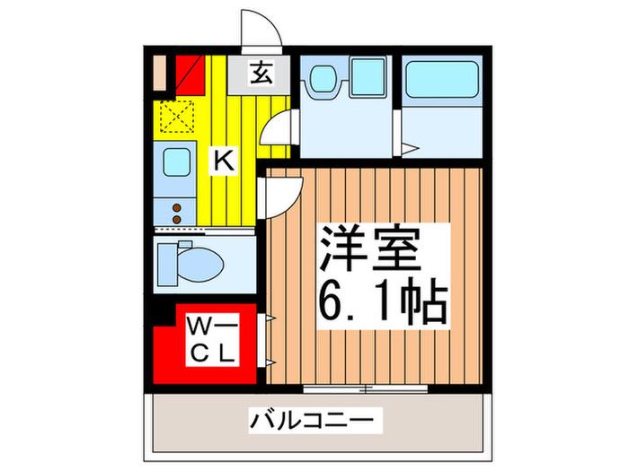 パインズ桜木町(1K/2階)の間取り写真