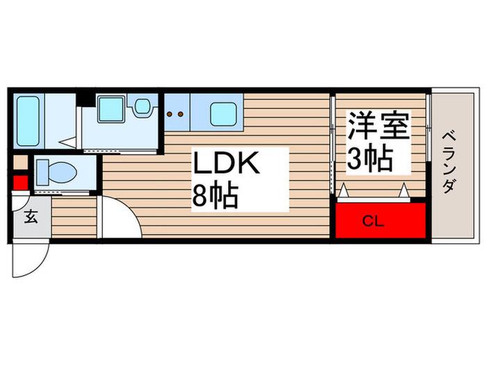 KANOE(1LDK/1階)の間取り写真