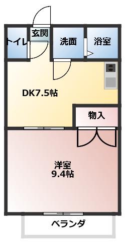 RYUS HOUSE(1DK/1階)の間取り写真