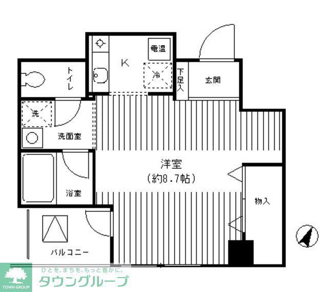 TKR神田多町(1K/3階)の間取り写真