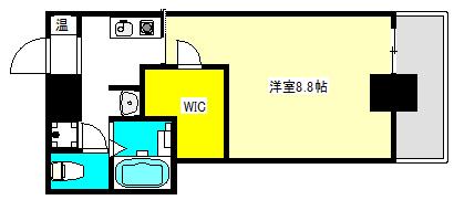 昴MORINOMIYA(1K/11階)の間取り写真