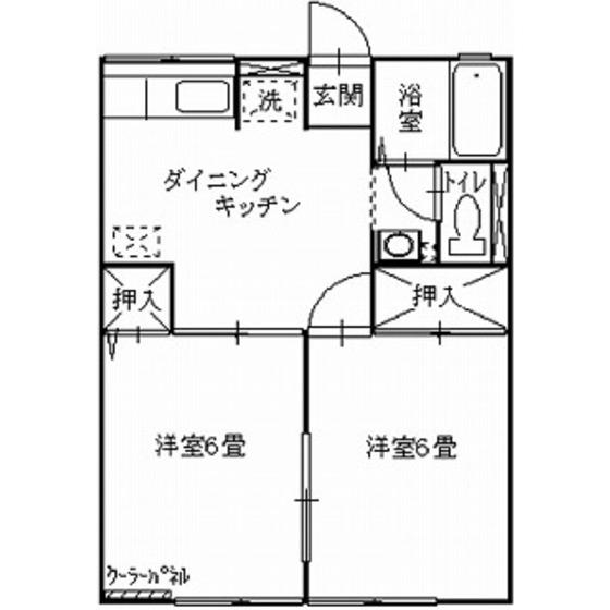 グランパスピュア(2DK/1階)の間取り写真