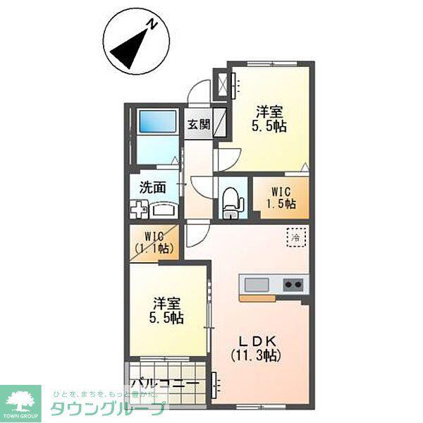 エスポワール(2LDK/3階)の間取り写真